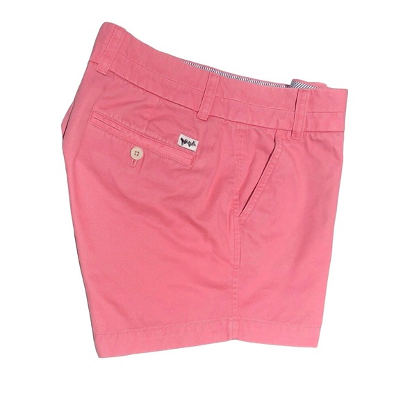 Coastal Cotton Hot‎ Pink Shorts Women 2 Chino Preppy Flat  Belt Loops Summer - Picture 3 of 6